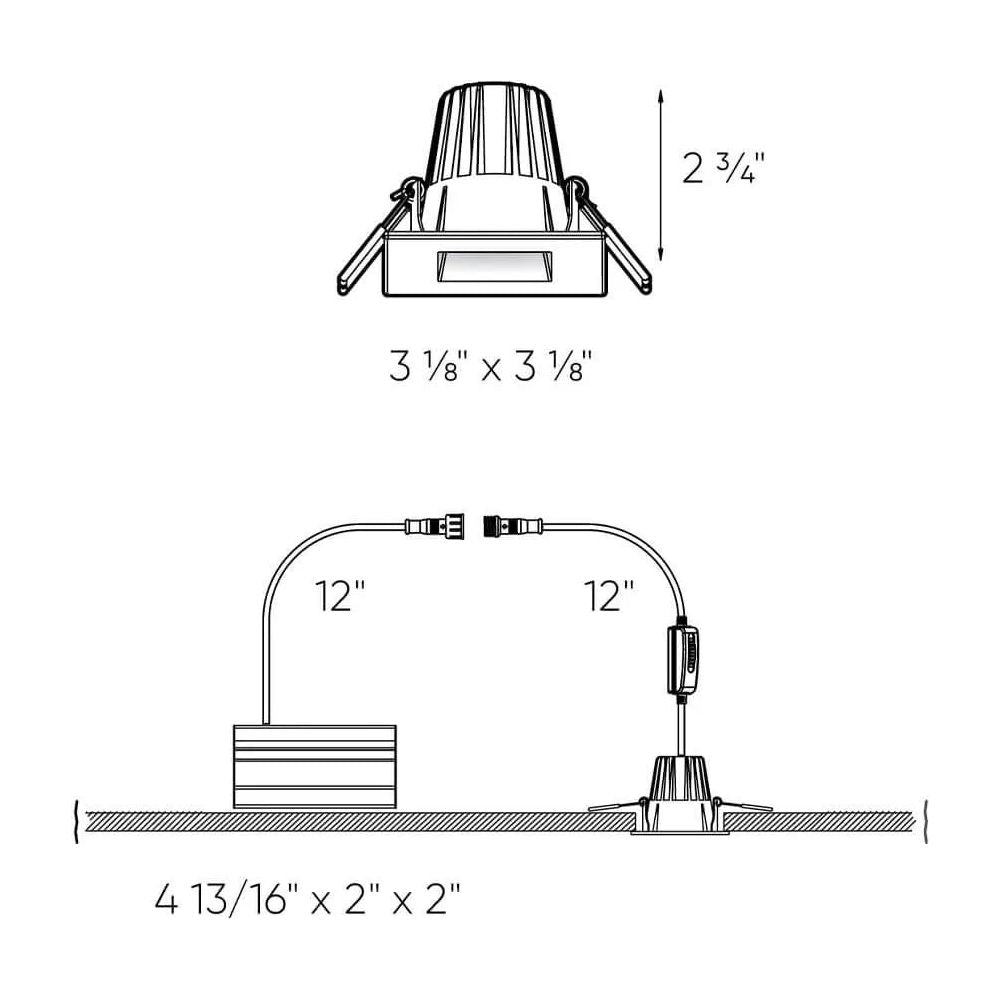 DALS Lighting - RGR 2 Inch Square Regressed Gimbal Down Light - RGR2SQ-CC-BK | Montreal Lighting & Hardware