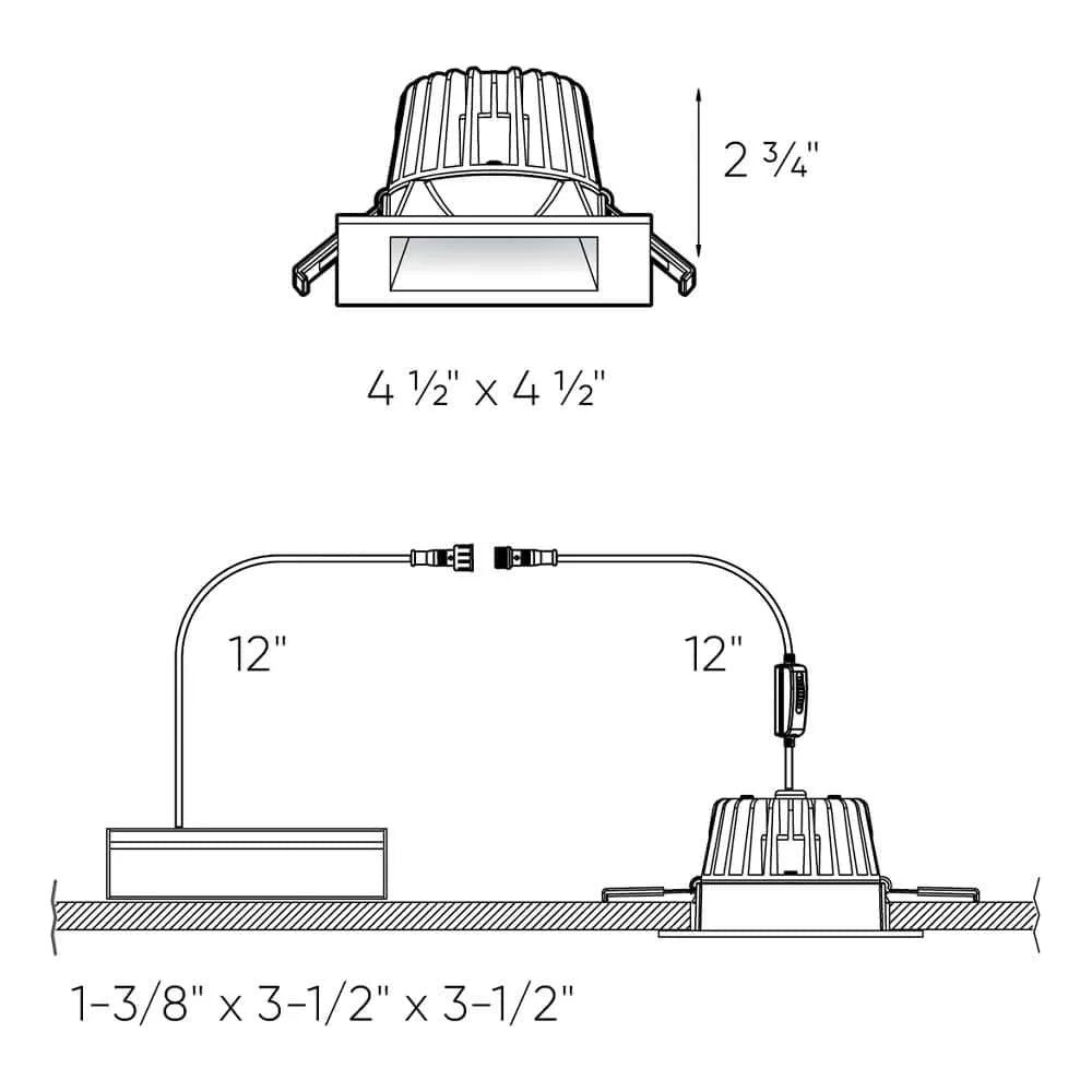 DALS Lighting - RGR 4 Inch Square Regressed Gimbal Down Light - RGR4SQ-CC-BK | Montreal Lighting & Hardware