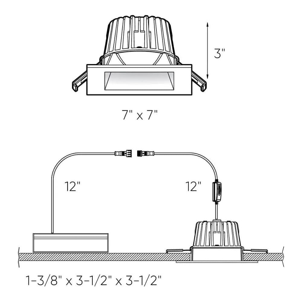 DALS Lighting - RGR 6 Inch Square Regressed Gimbal Down Light - RGR6SQ-CC-BK | Montreal Lighting & Hardware