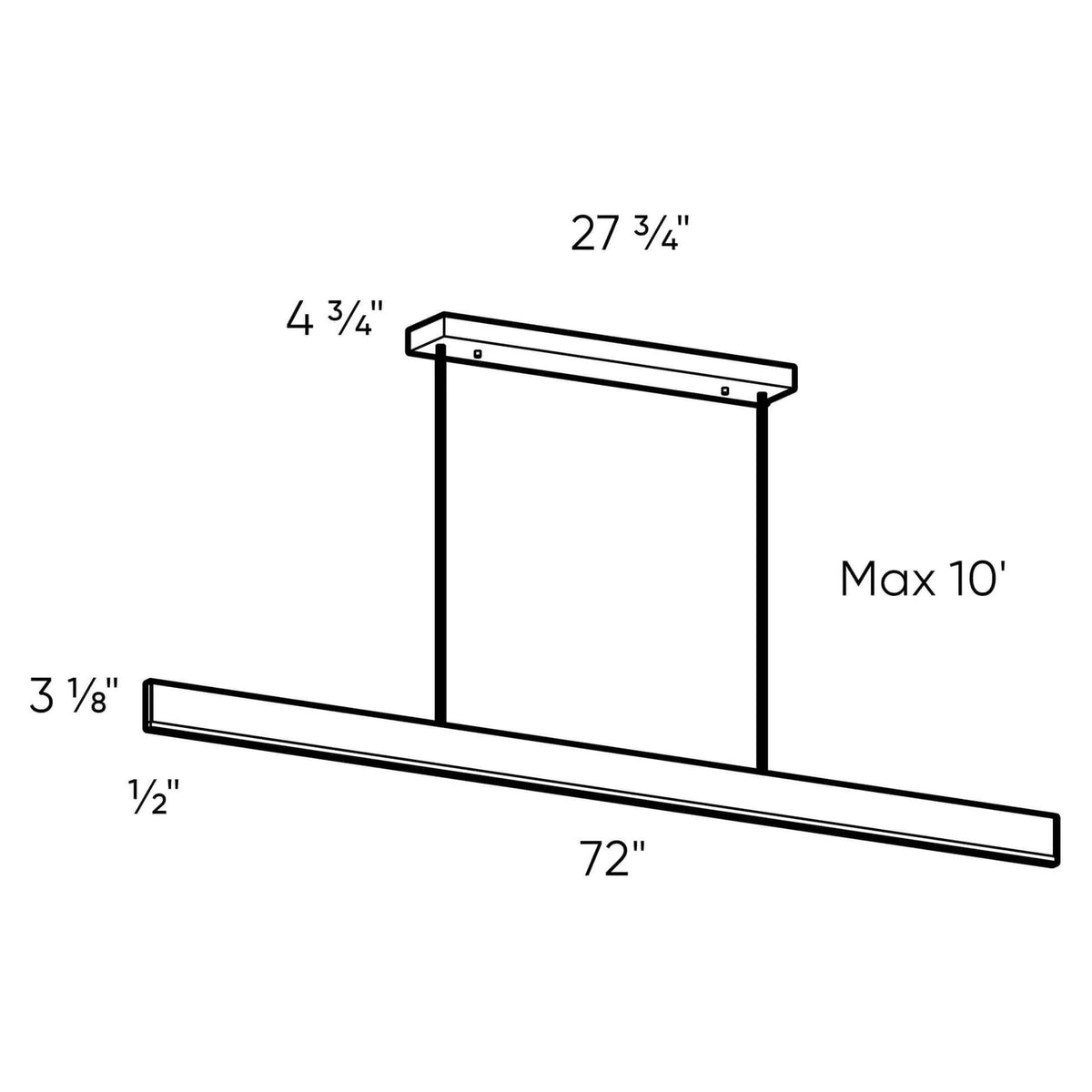 DALS Lighting - SPD Slim Linear LED Pendant Light - SPD48-3K-BK | Montreal Lighting & Hardware