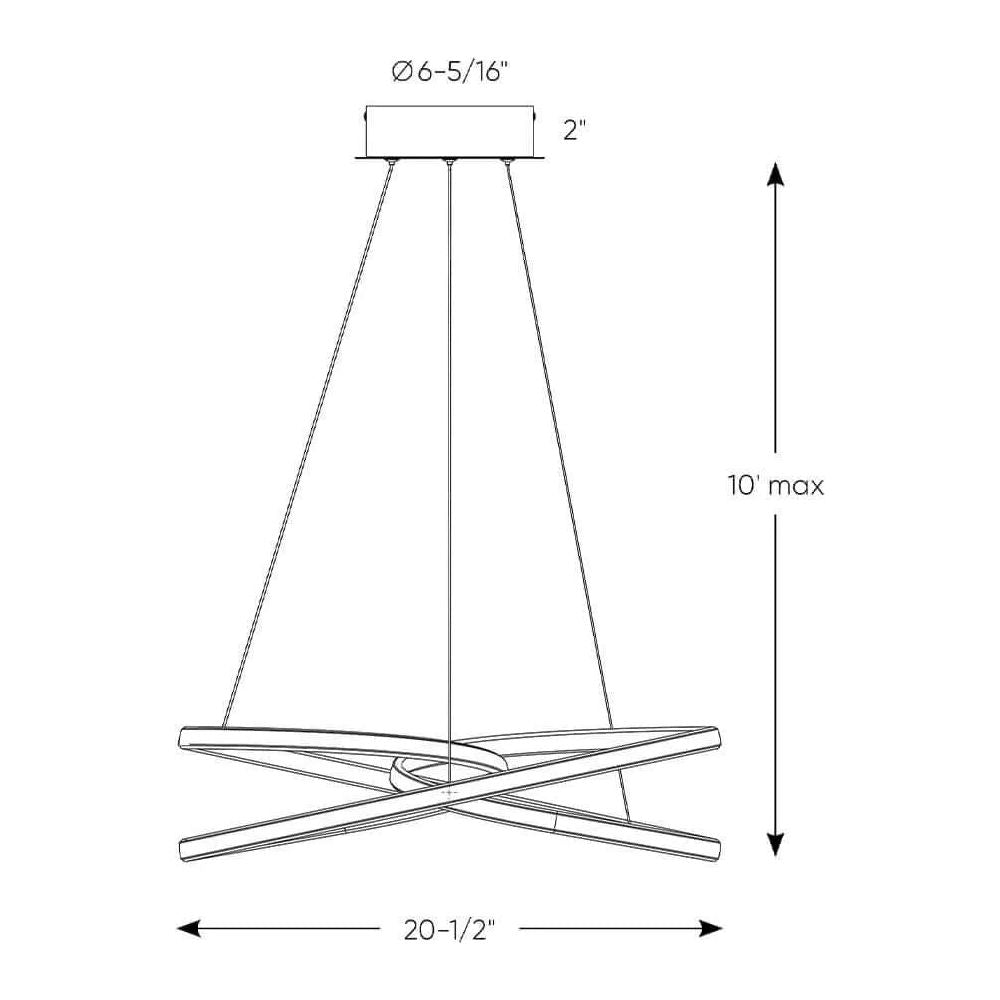 DALS Lighting - TWPS Twirl LED Pendant Light - TWPS-3K-BK | Montreal Lighting & Hardware