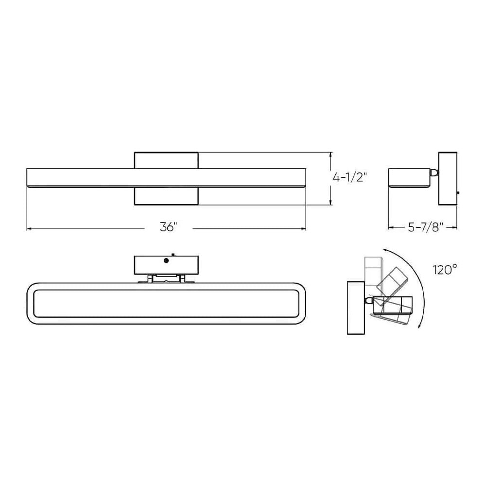 DALS Lighting - VSW LED Swivel Bath Vanity - VSW24-CC-BK | Montreal Lighting & Hardware