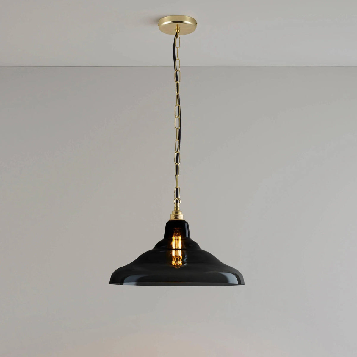 Davey Lighting - Glass School Pendant Light - US-DP8200/M/AN/BR | Montreal Lighting & Hardware