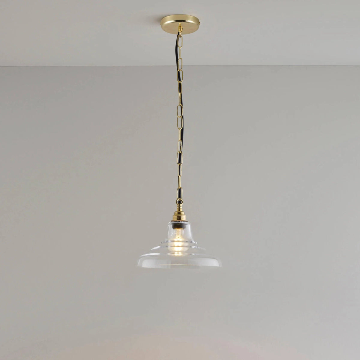 Davey Lighting - Glass School Pendant Light - US-DP8200/S/CL/BR | Montreal Lighting & Hardware