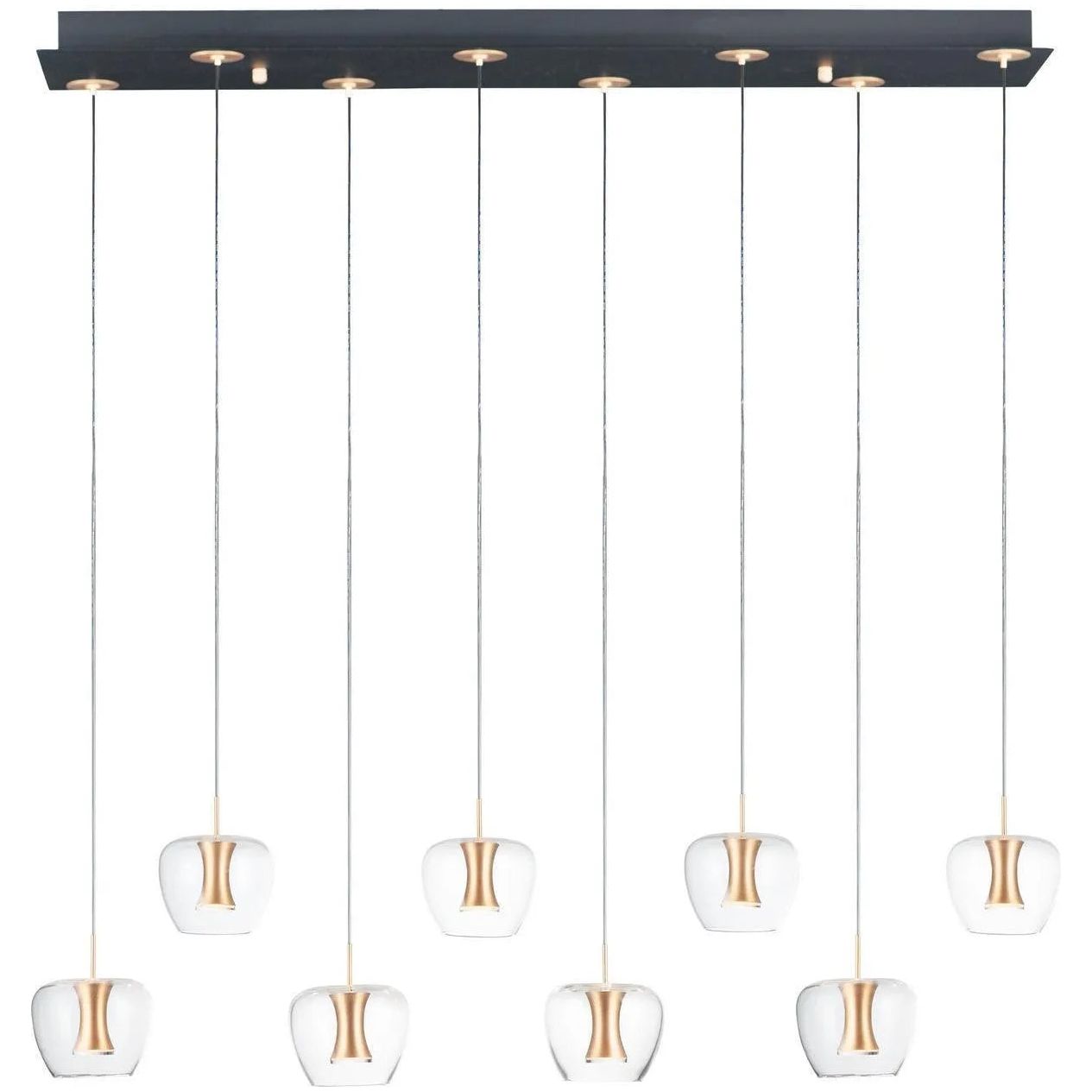 ET2 Lighting - Newton LED Linear Pendant - E24165-18BKGLD | Montreal Lighting & Hardware