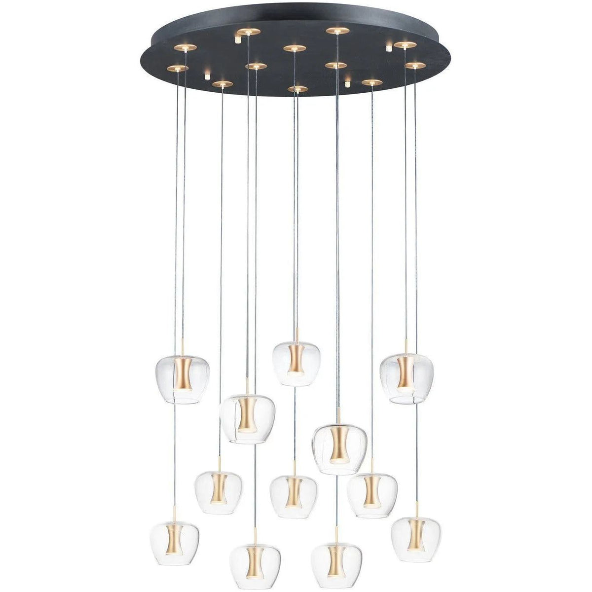 ET2 Lighting - Newton LED Multi Pendant - E24167-18BKGLD | Montreal Lighting & Hardware