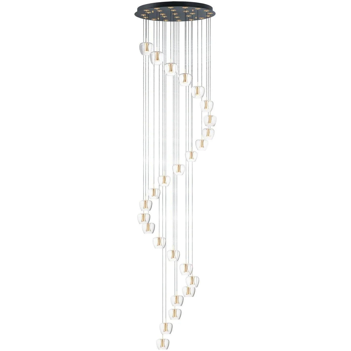 ET2 Lighting - Newton Spiral LED Multi Pendant - E24169-18BKGLD | Montreal Lighting & Hardware