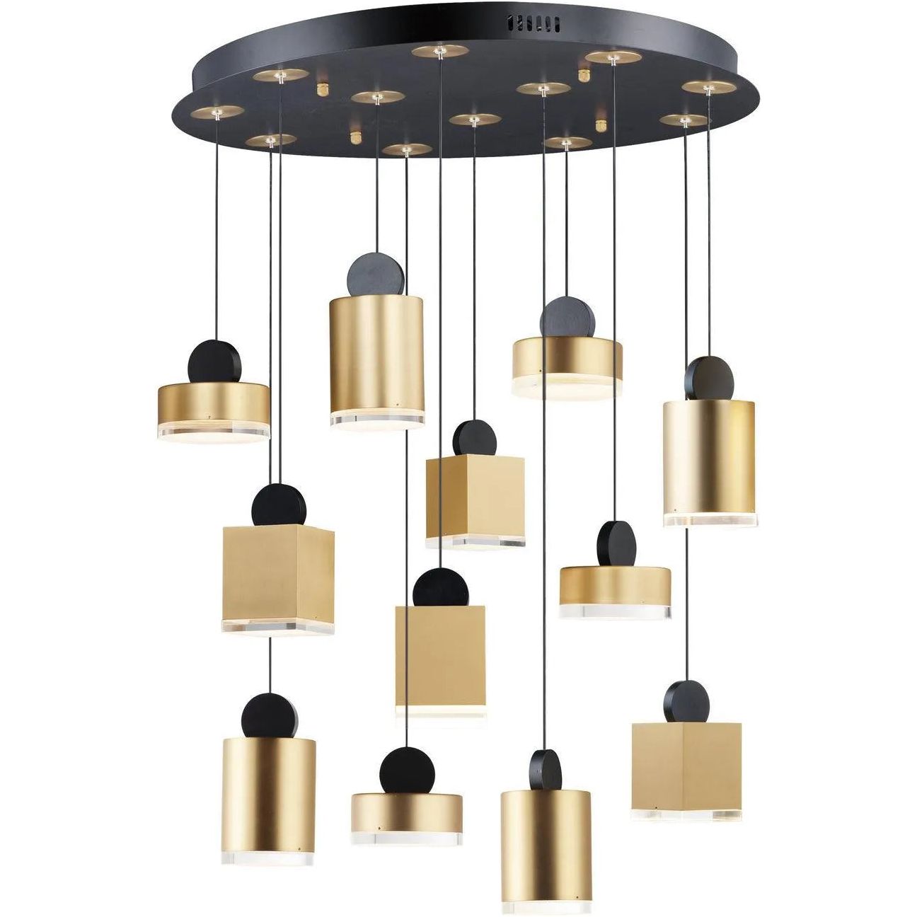 ET2 Lighting - Nob LED Multi Pendant - E20869-75BKGLD | Montreal Lighting & Hardware