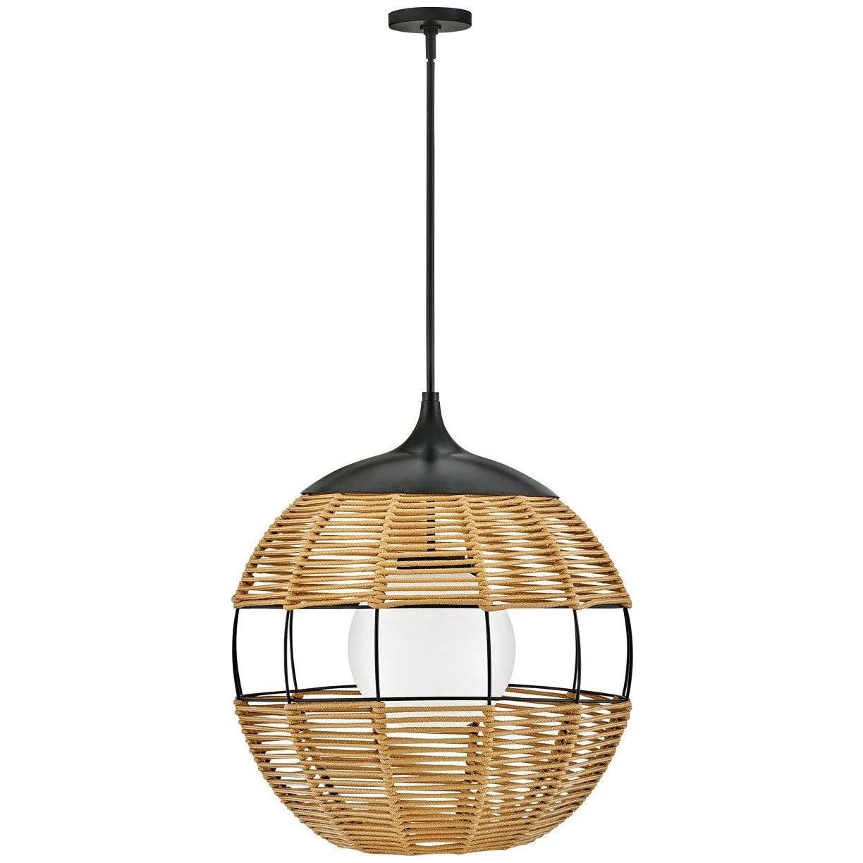 Hinkley Lighting - Maddox LED Hanging Lantern - 19675BK-NAT | Montreal Lighting & Hardware