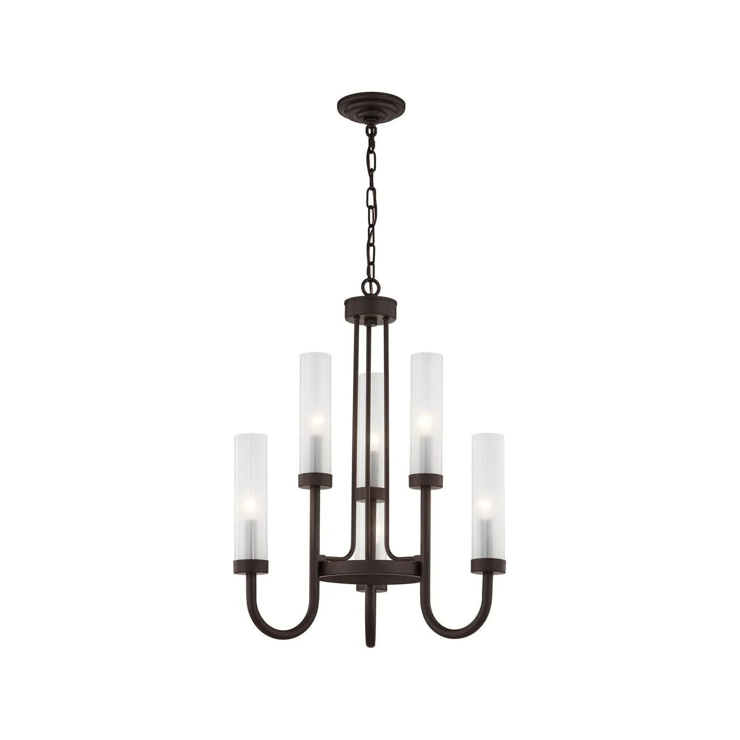 Justice Designs - Anchor Chandelier - FSN-4343-CLFR-DBRZ | Montreal Lighting & Hardware