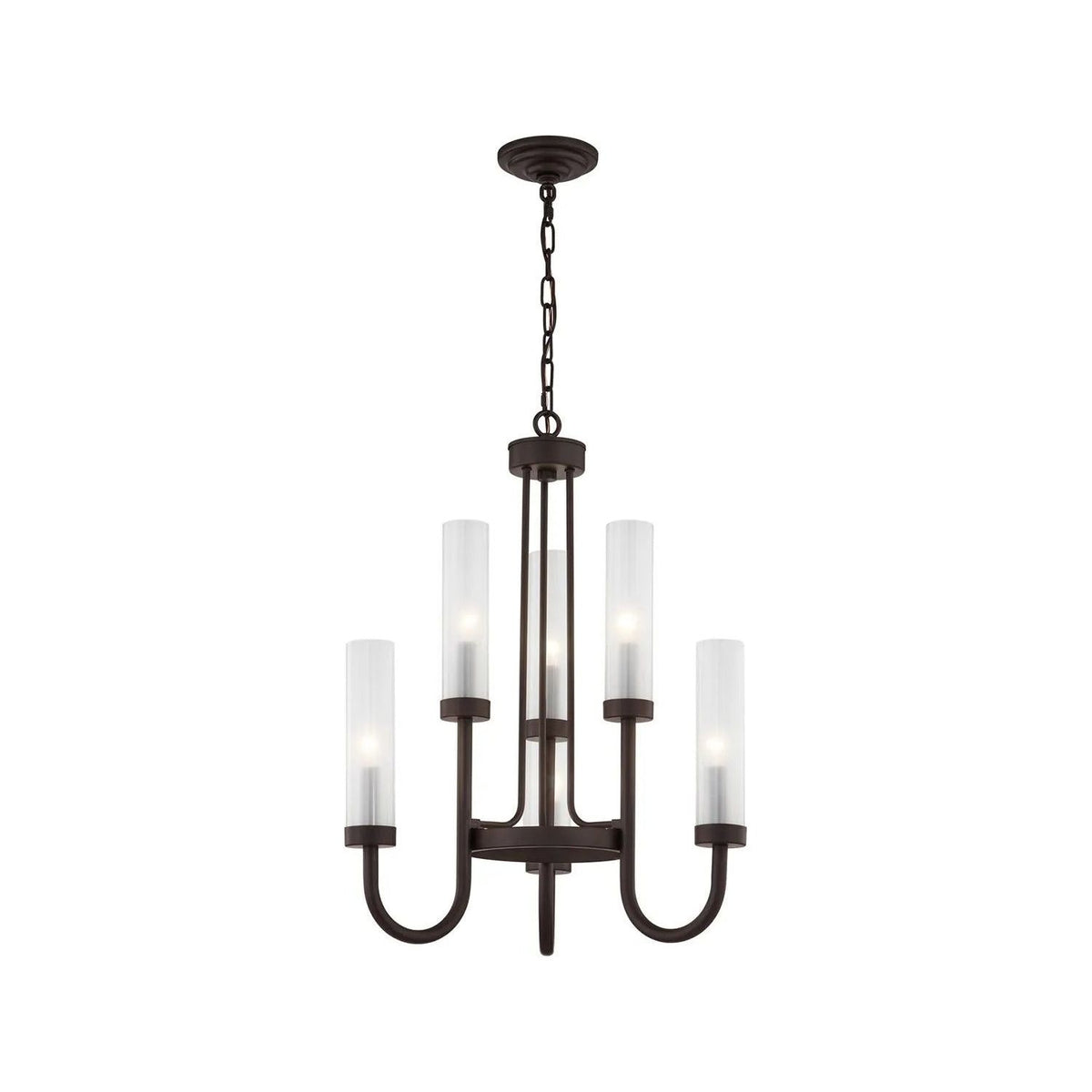 Justice Designs - Anchor Chandelier - FSN-4343-CLFR-DBRZ | Montreal Lighting & Hardware