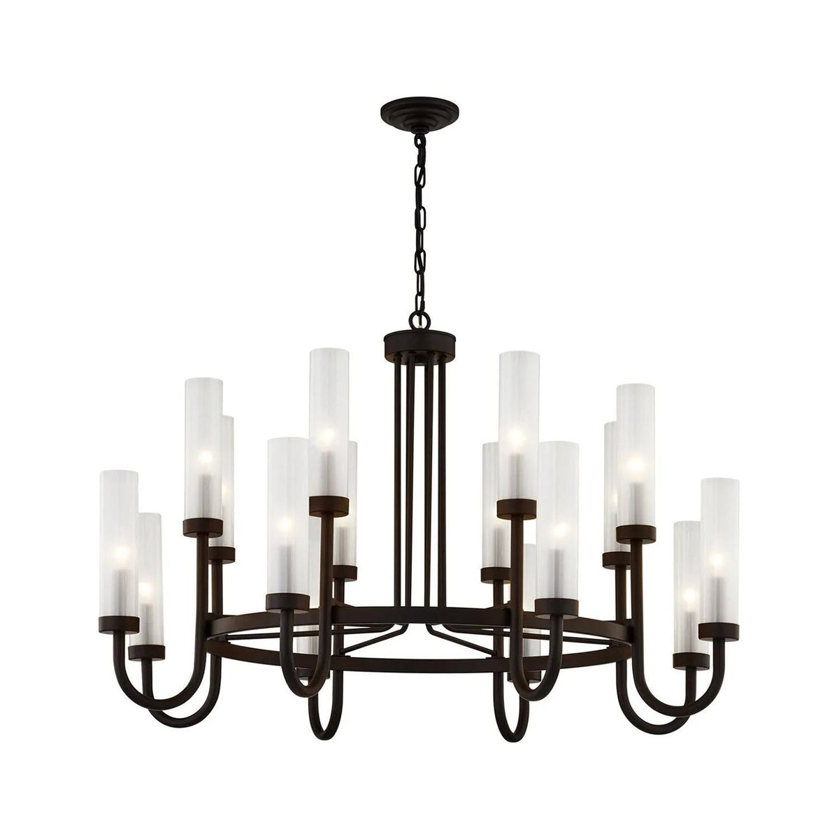 Justice Designs - Anchor Chandelier - FSN-4343-CLFR-DBRZ | Montreal Lighting & Hardware