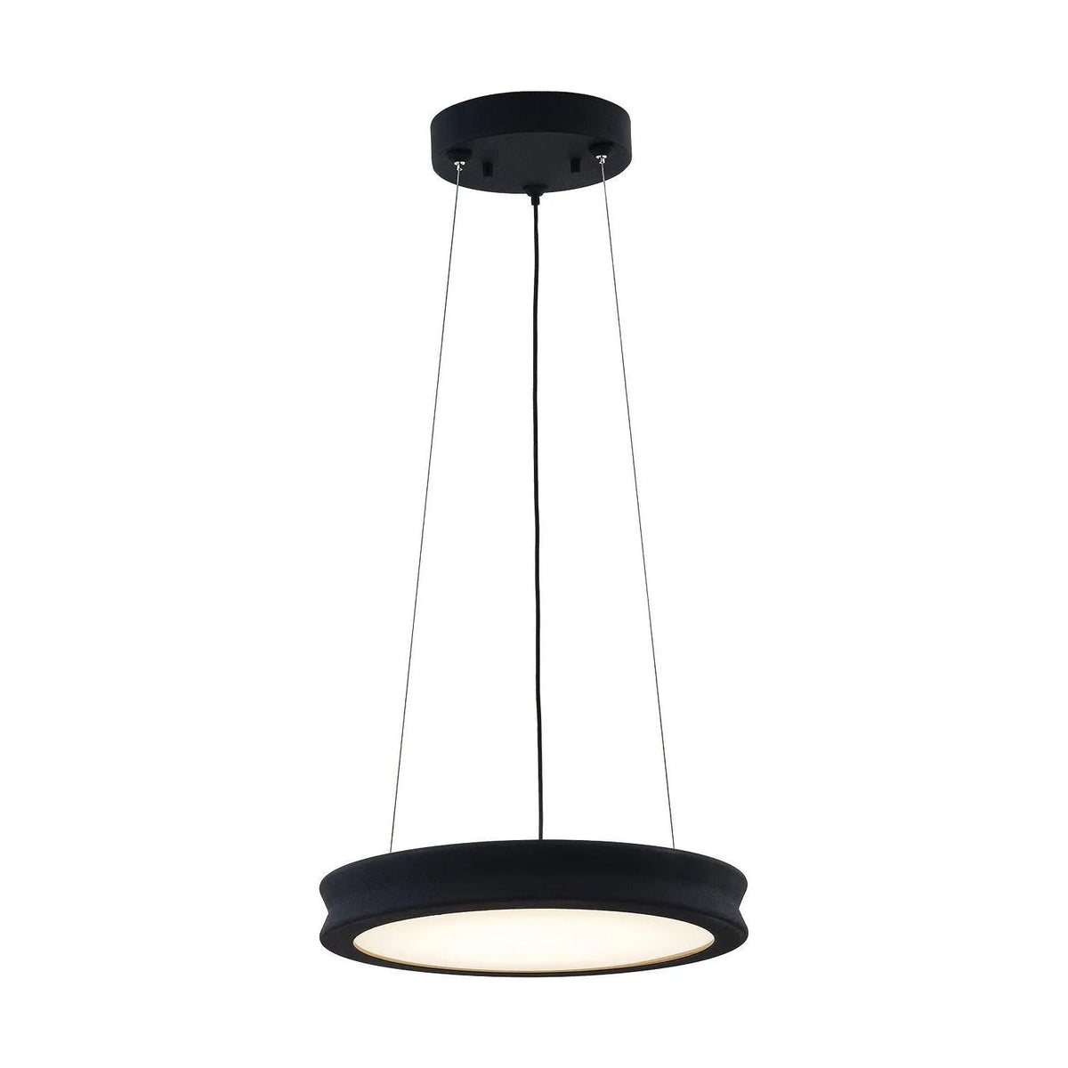 Justice Designs - Bevel LED Pendant - FSN-4191-OPAL-MBTX | Montreal Lighting & Hardware