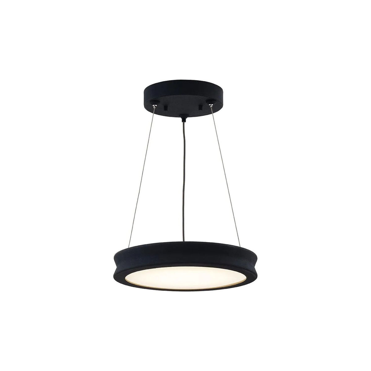 Justice Designs - Bevel LED Pendant - FSN-4191-OPAL-MBTX | Montreal Lighting & Hardware