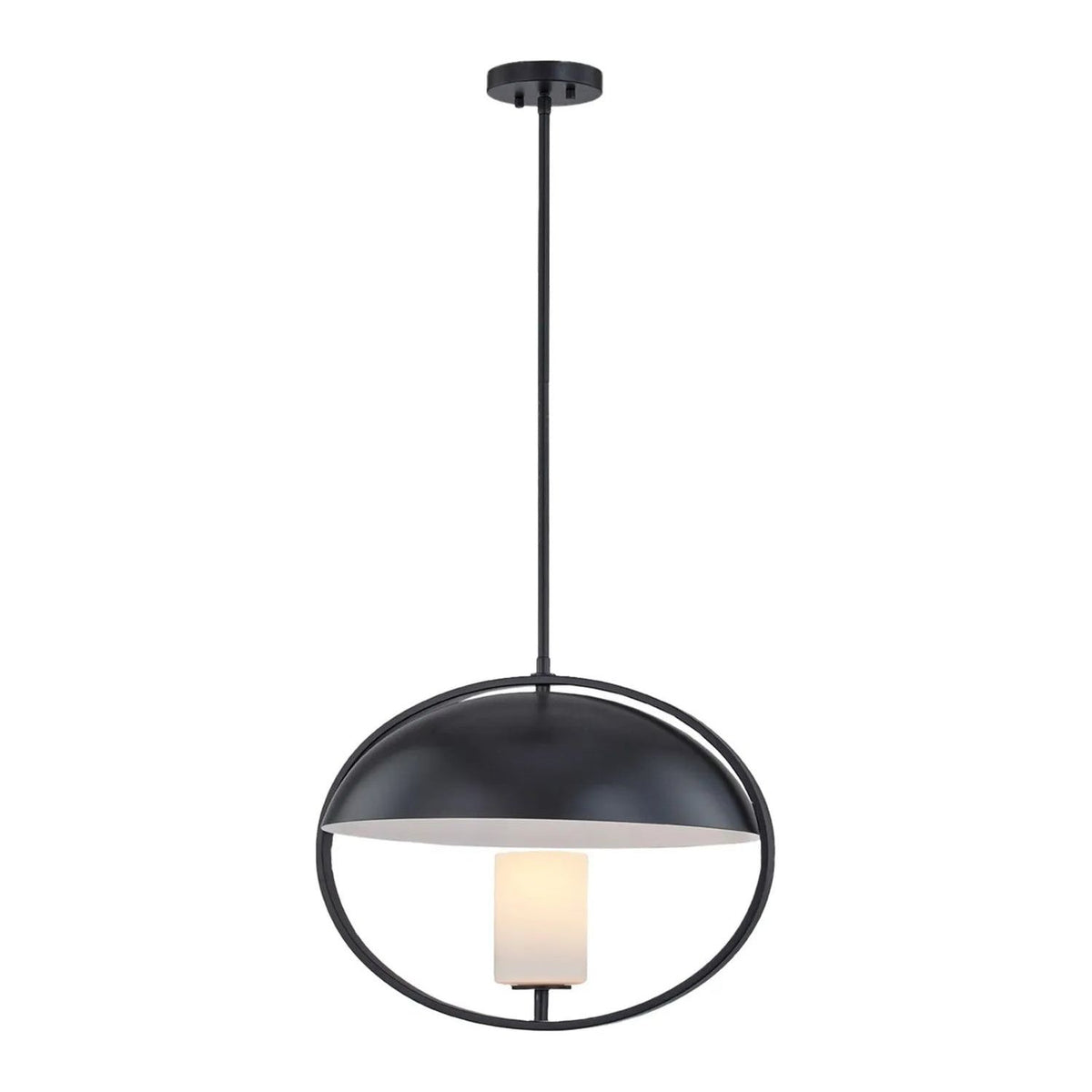 Justice Designs - Capitol Pendant - FSN-4321-OPAL-MBLK | Montreal Lighting & Hardware