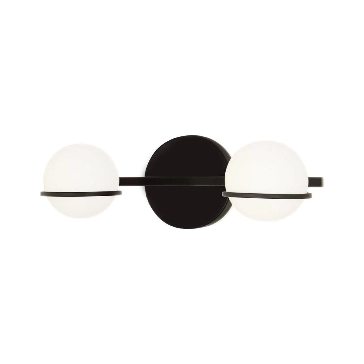 Justice Designs - Centric Bath Bar - FSN-4162-OPAL-MBLK | Montreal Lighting & Hardware