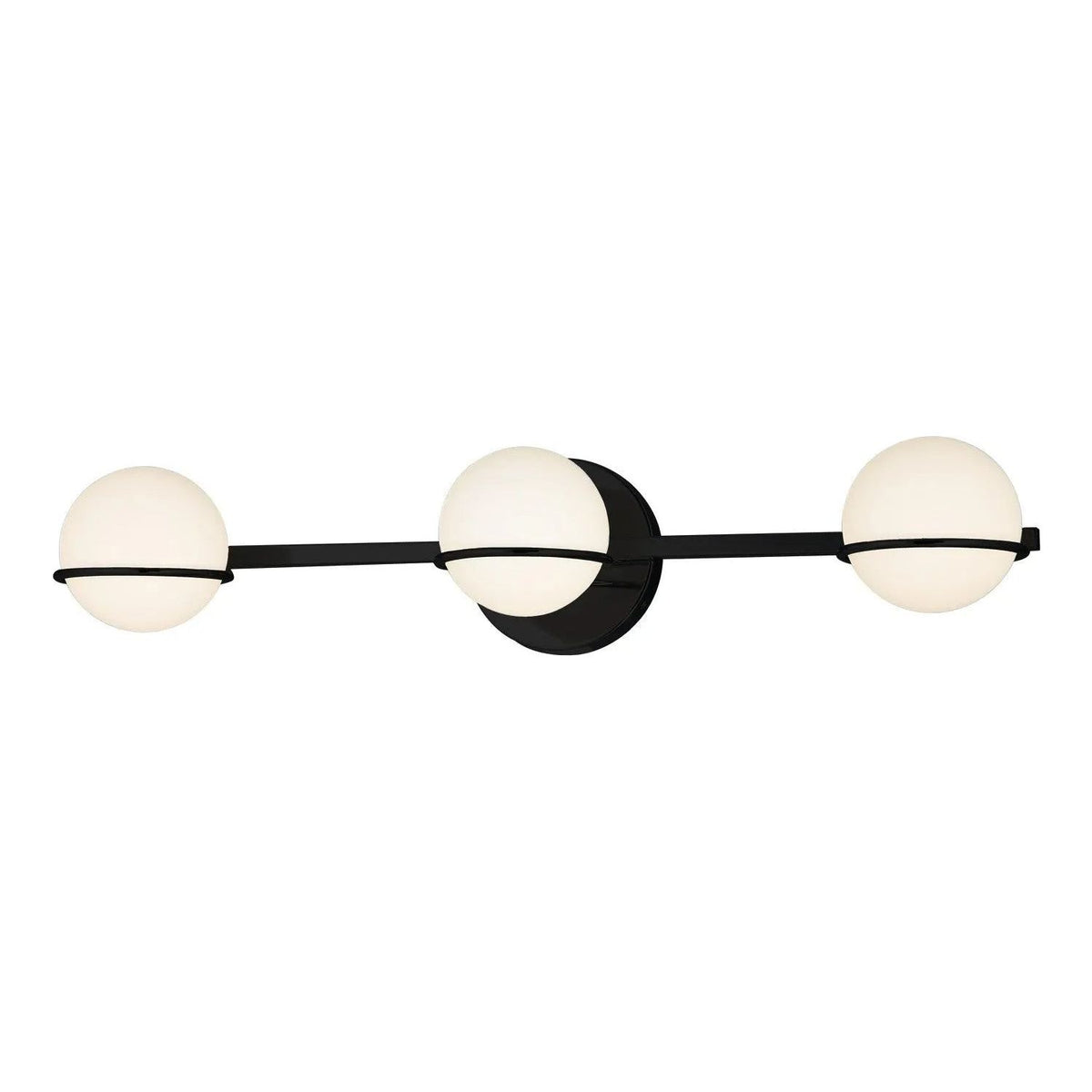 Justice Designs - Centric Bath Bar - FSN-4162-OPAL-MBLK | Montreal Lighting & Hardware