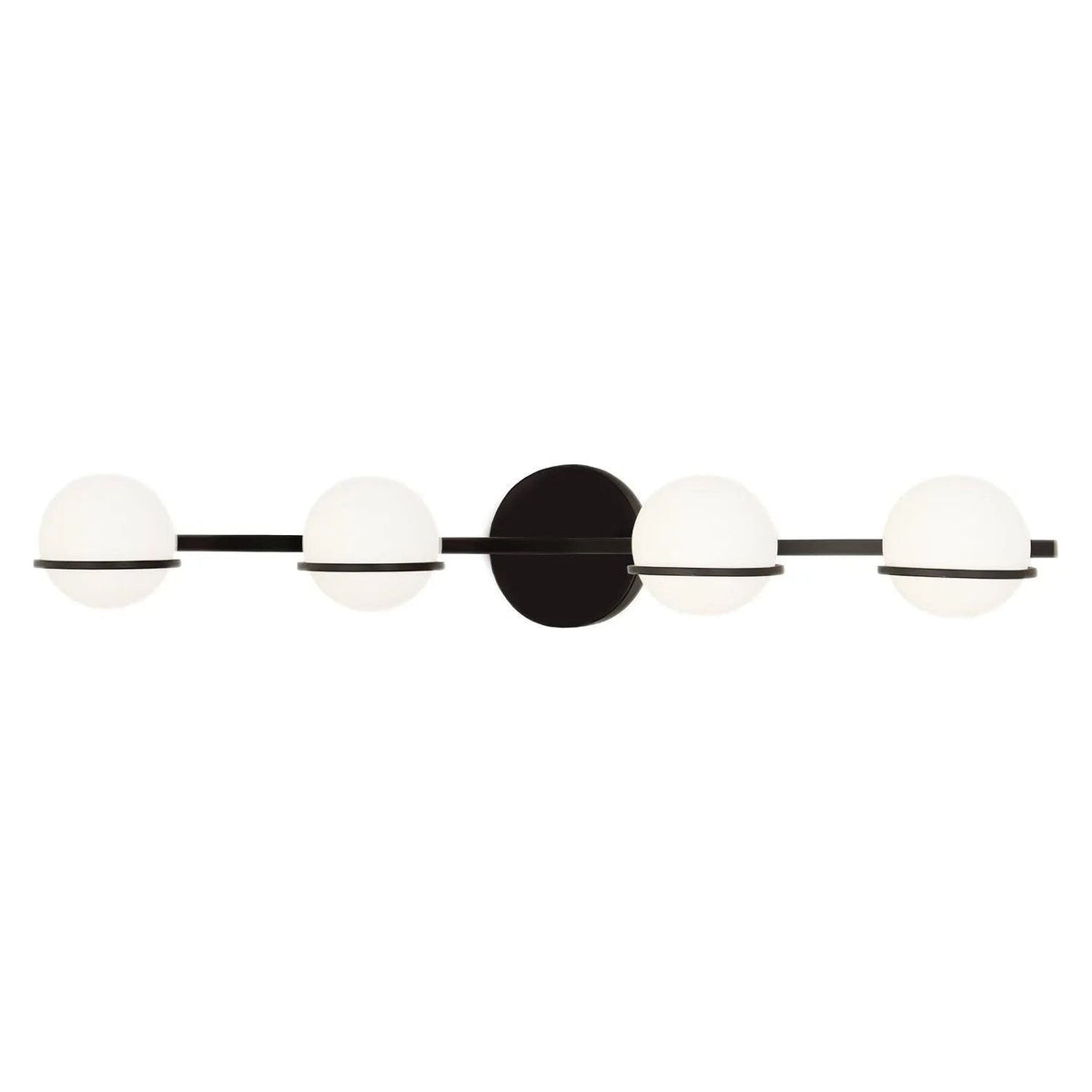 Justice Designs - Centric Bath Bar - FSN-4162-OPAL-MBLK | Montreal Lighting & Hardware