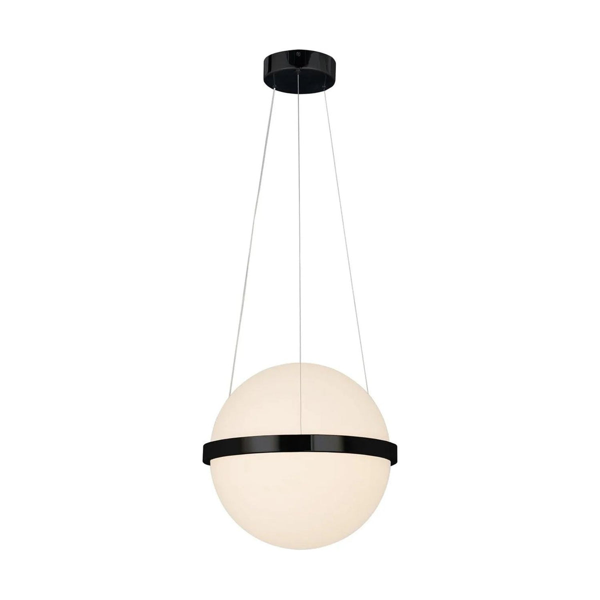 Justice Designs - Centric LED Pendant - ACR-4160-OPAL-MBLK | Montreal Lighting & Hardware