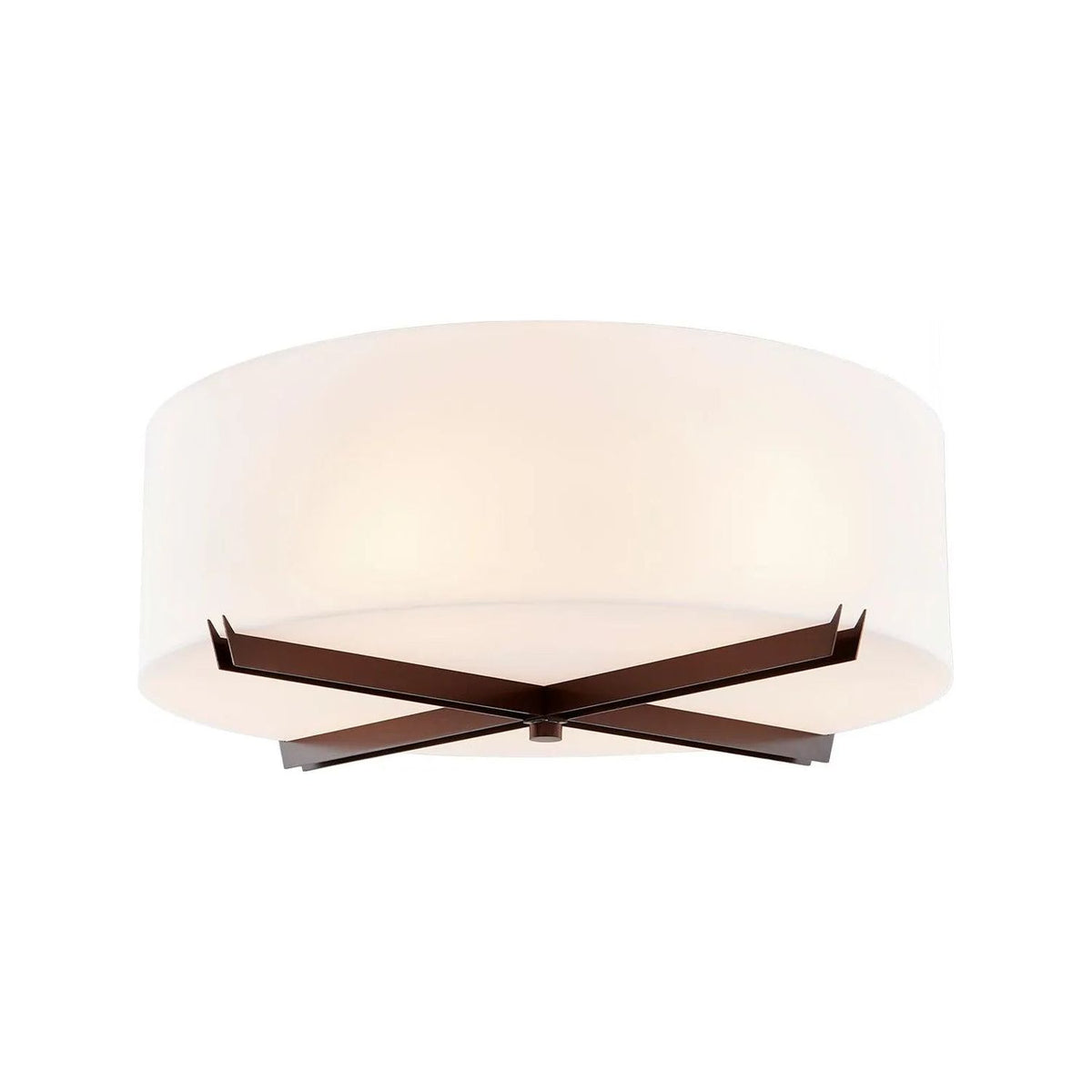 Justice Designs - Crossbar Flush-Mount - ACR-9523-OPAL-NCKL | Montreal Lighting & Hardware