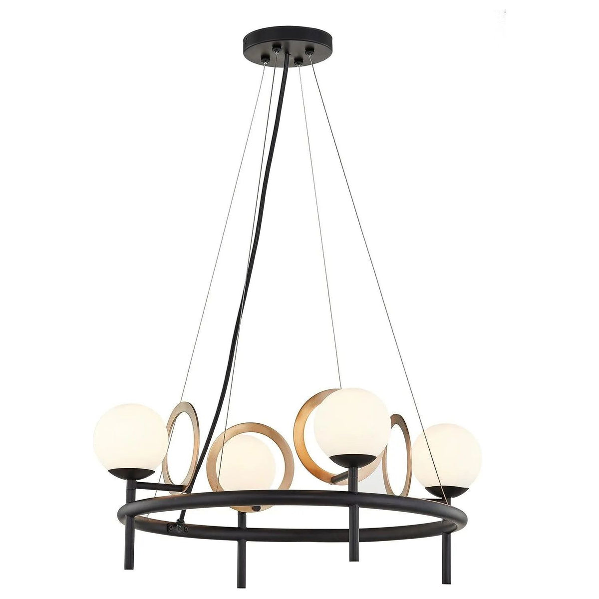 Justice Designs - Halo Chandelier - FSN-4225-OPAL-MBBR | Montreal Lighting & Hardware