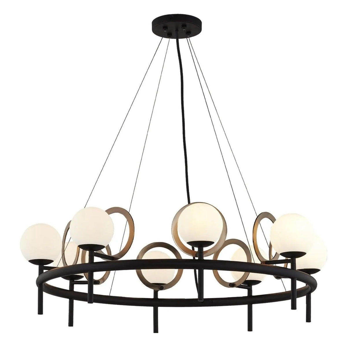 Justice Designs - Halo Chandelier - FSN-4225-OPAL-MBBR | Montreal Lighting & Hardware