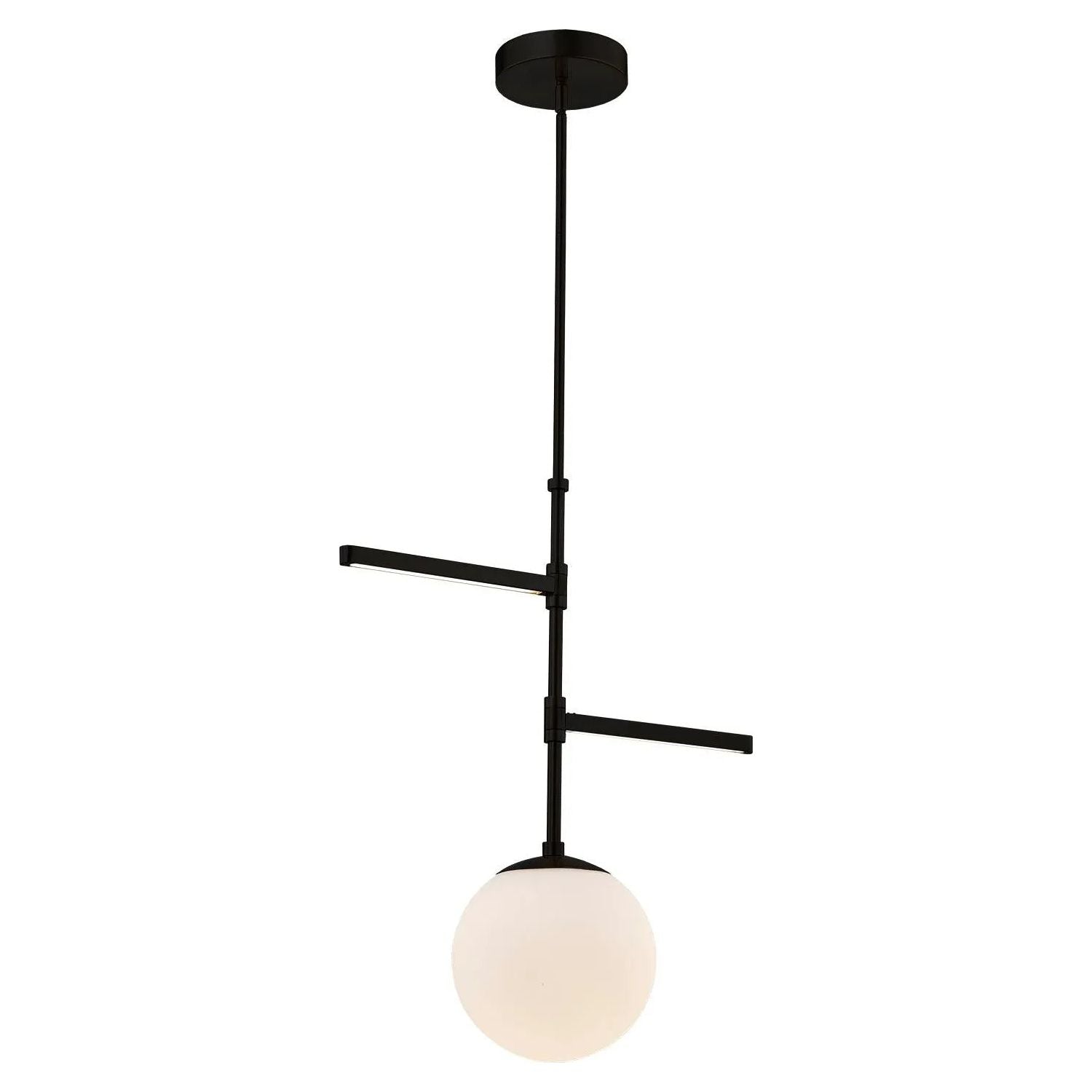 Justice Designs - Intersect LED Pendant - FSN-4255-OPAL-MBLK | Montreal Lighting & Hardware