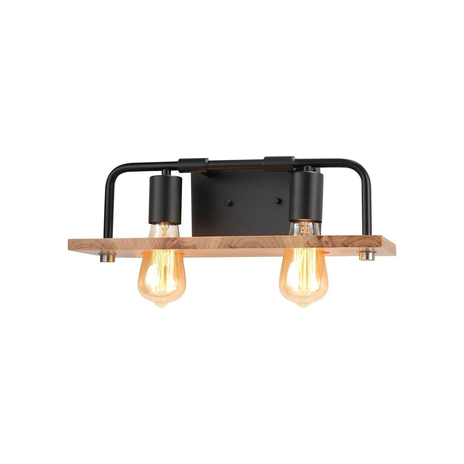 Justice Designs - Loft Bath Bar - ECO-8392-WOOD-MBLK | Montreal Lighting & Hardware