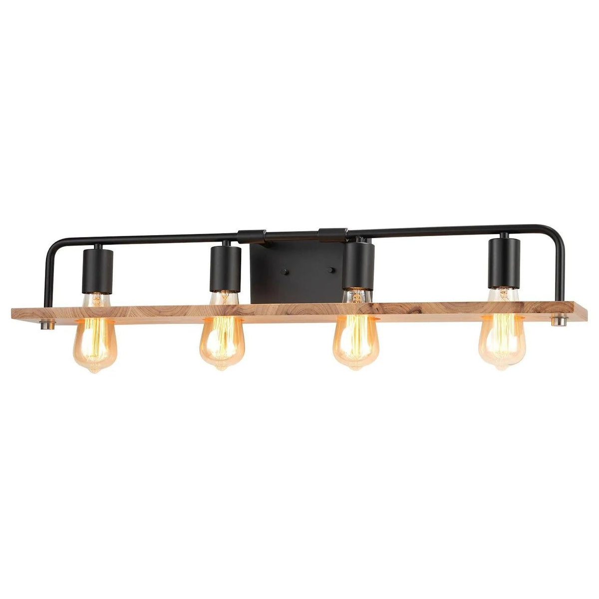 Justice Designs - Loft Bath Bar - ECO-8392-WOOD-MBLK | Montreal Lighting & Hardware