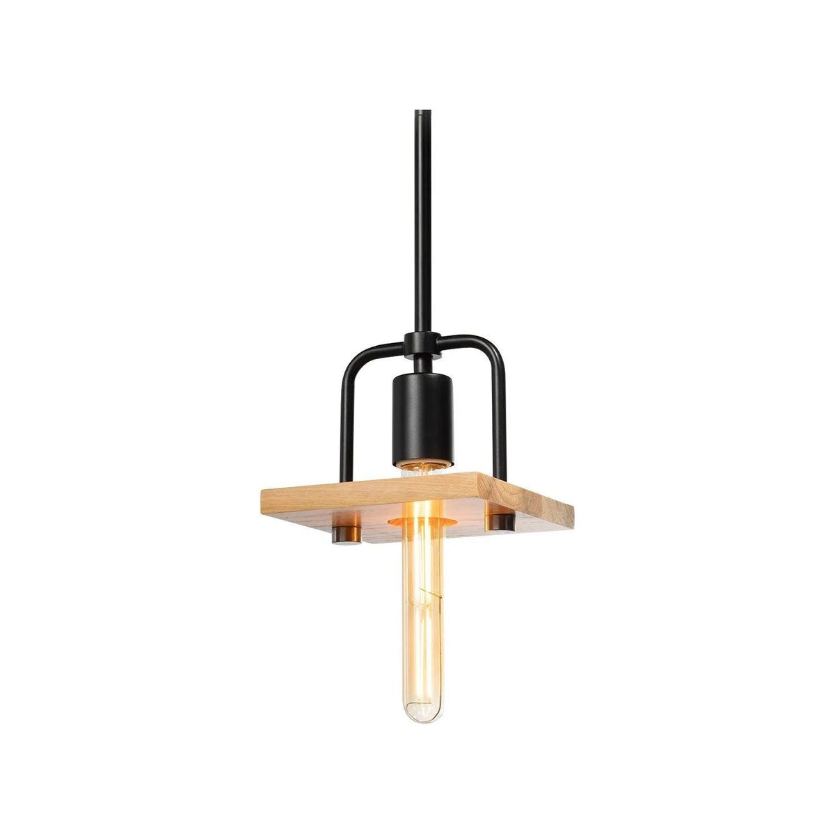 Justice Designs - Loft Pendant - ECO-8466-WOOD-MBLK | Montreal Lighting & Hardware