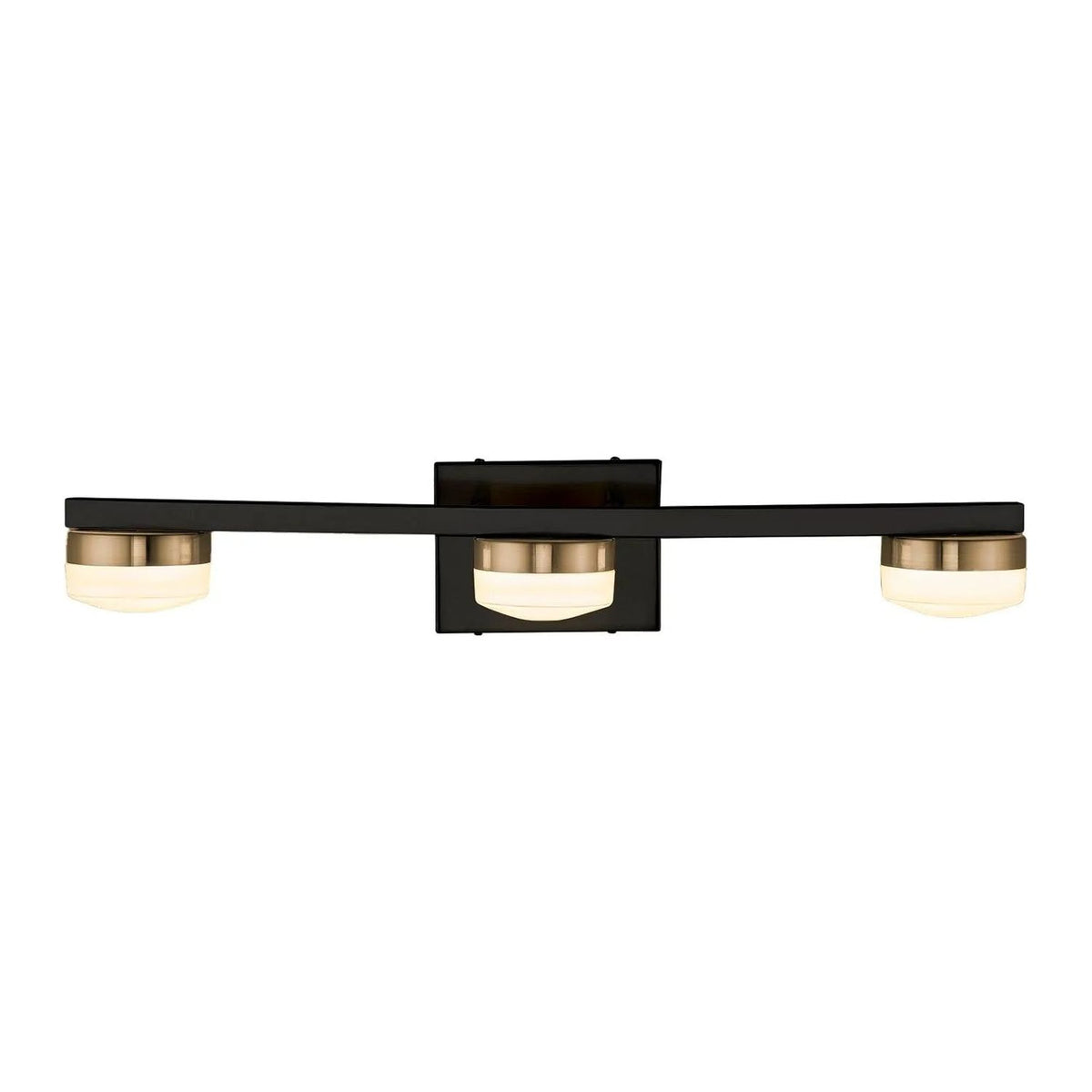 Justice Designs - Puck LED Bath Bar - FSN-8993-OPAL-MBBR | Montreal Lighting & Hardware