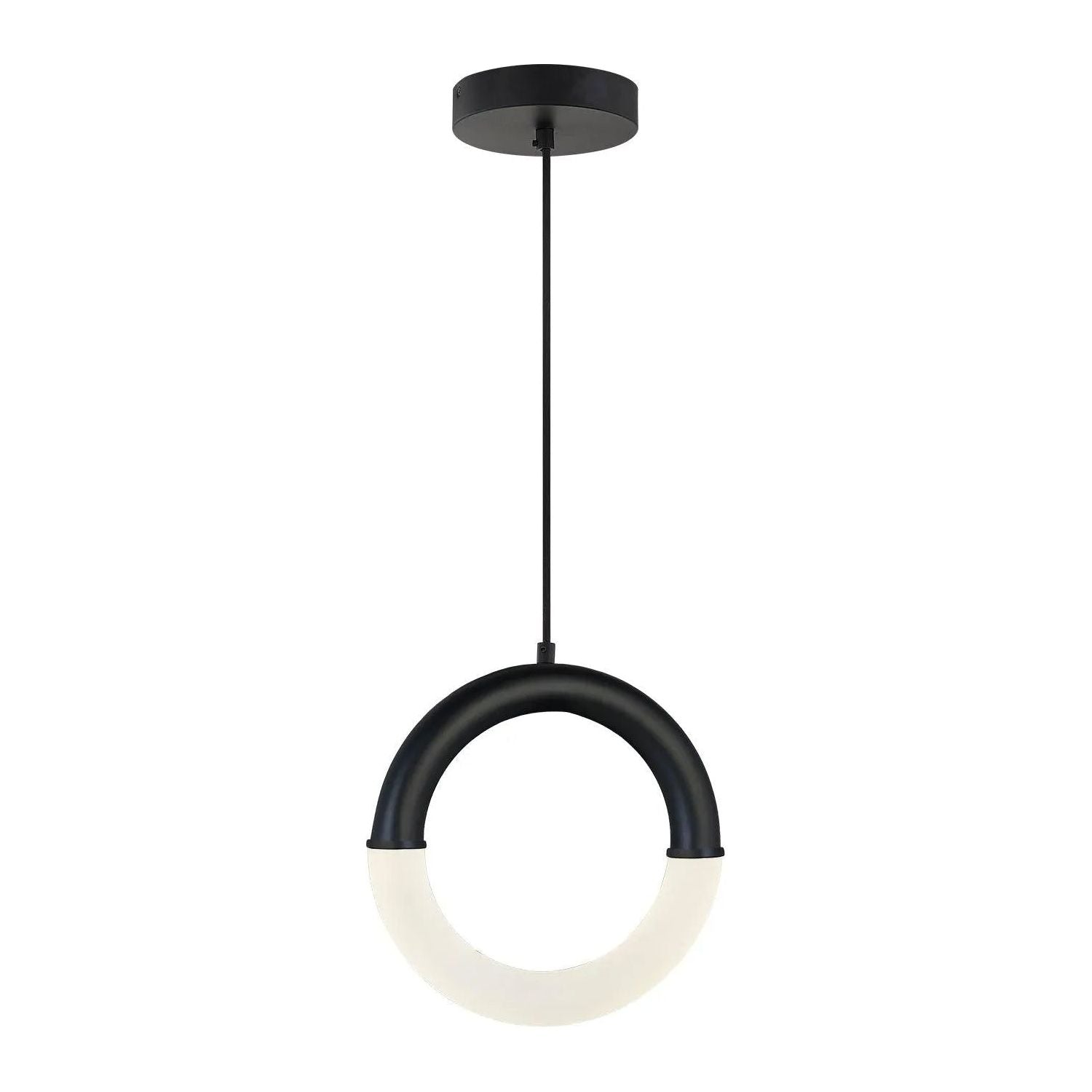 Justice Designs - Revolve LED Pendant - ACR-4203-FRST-MBLK | Montreal Lighting & Hardware