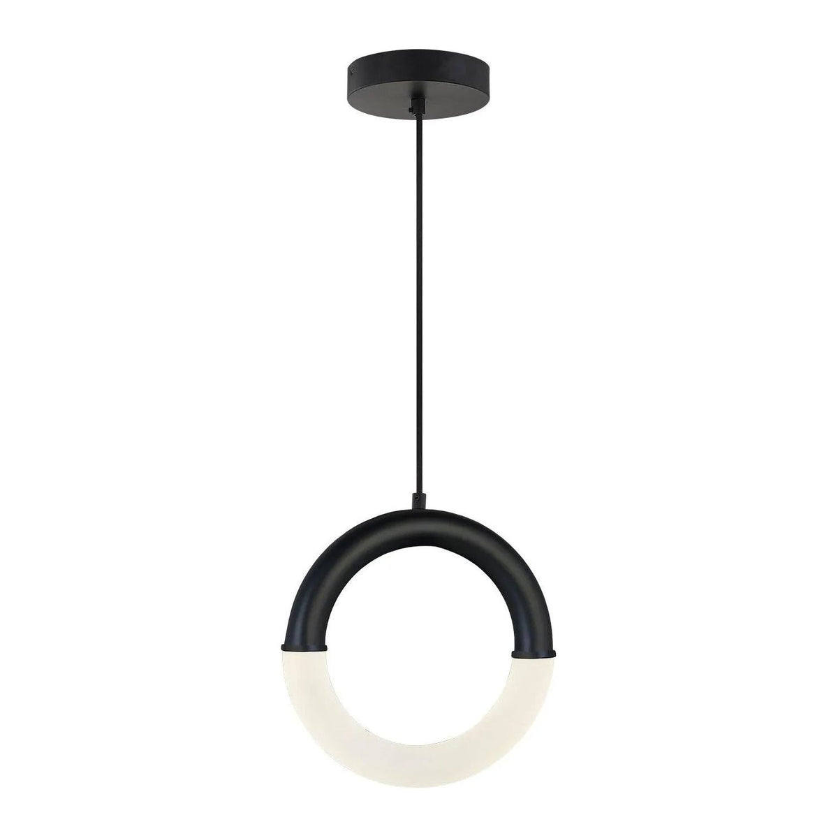 Justice Designs - Revolve LED Pendant - ACR-4203-FRST-MBLK | Montreal Lighting & Hardware