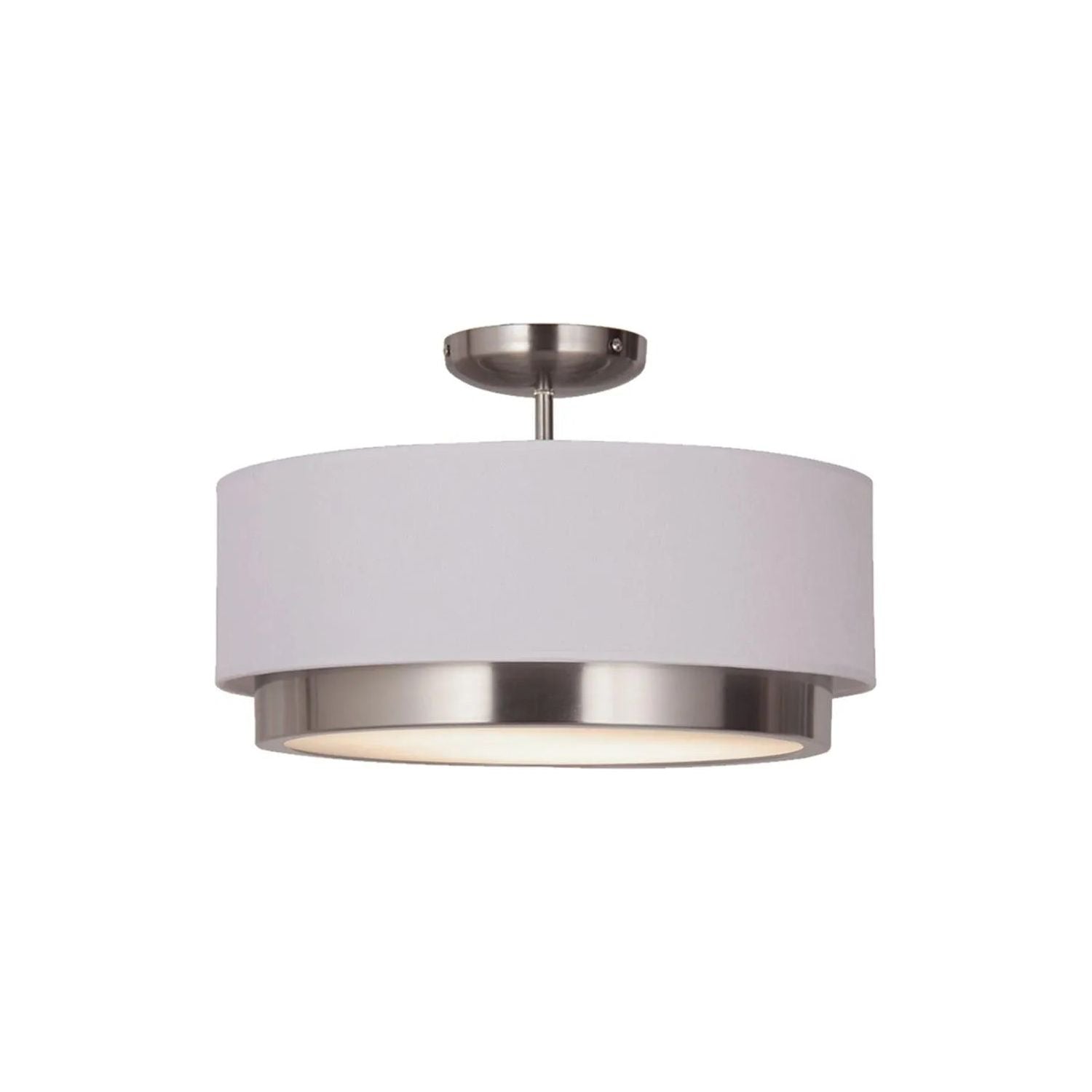 Justice Designs - Tate LED Semi-Flush Mount - FAB-4470-WHTE-NCKL | Montreal Lighting & Hardware