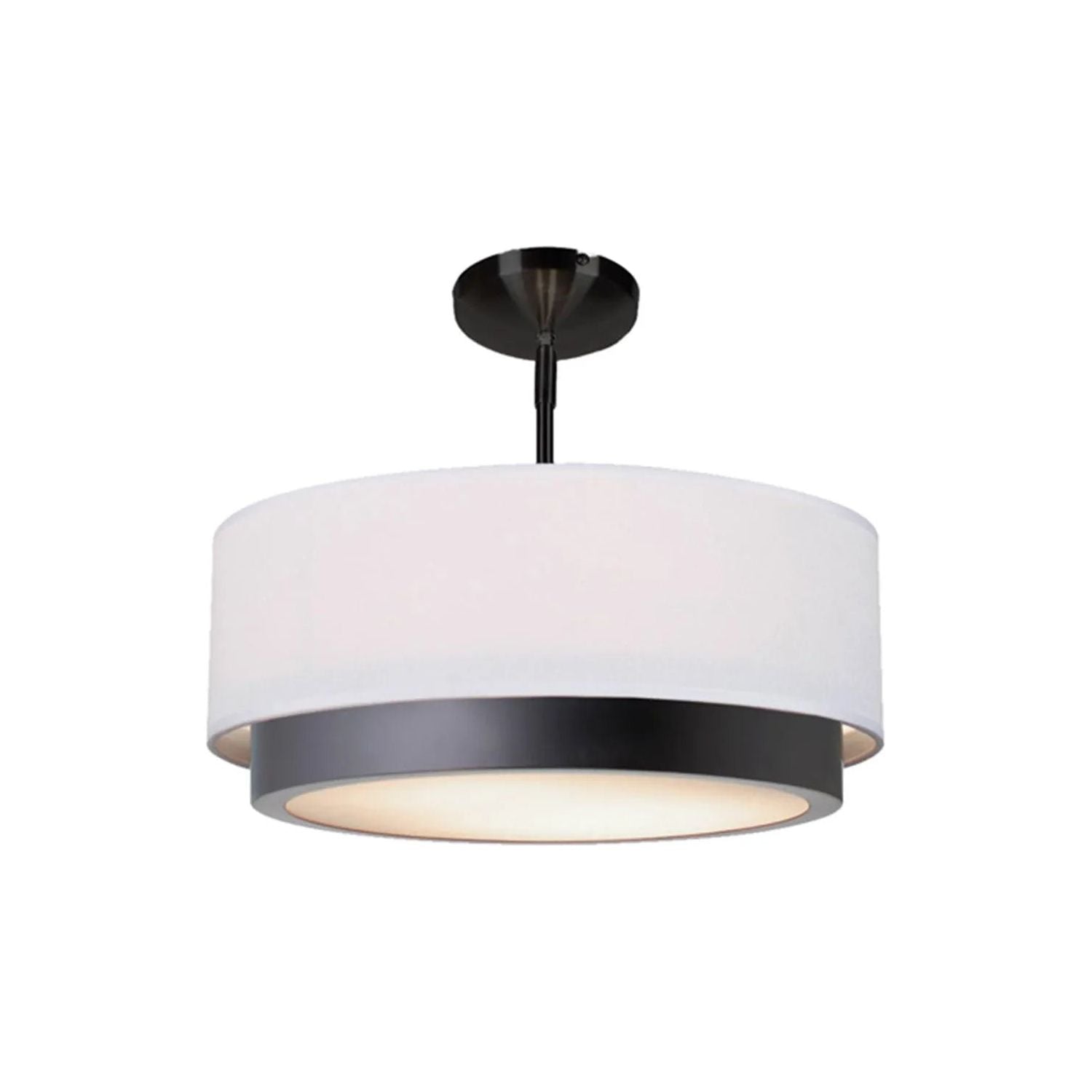 Justice Designs - Tate LED Semi-Flush Mount - FAB-4470-WHTE-NCKL | Montreal Lighting & Hardware