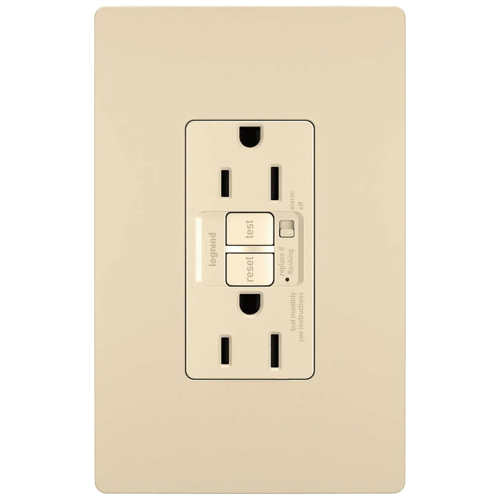 Legrand Radiant - radiant® 15A Tamper Resistant Self Test GFCI Outlet with Audible Alarm - 1597TRAI | Montreal Lighting & Hardware