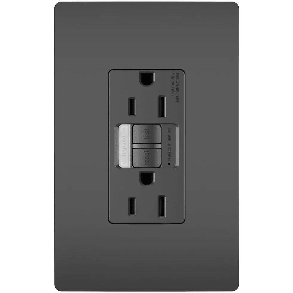 Legrand Radiant - radiant® 15A Tamper Resistant Self Test GFCI Outlet with Night Light - 1597NTLTRBKCCD4 | Montreal Lighting & Hardware