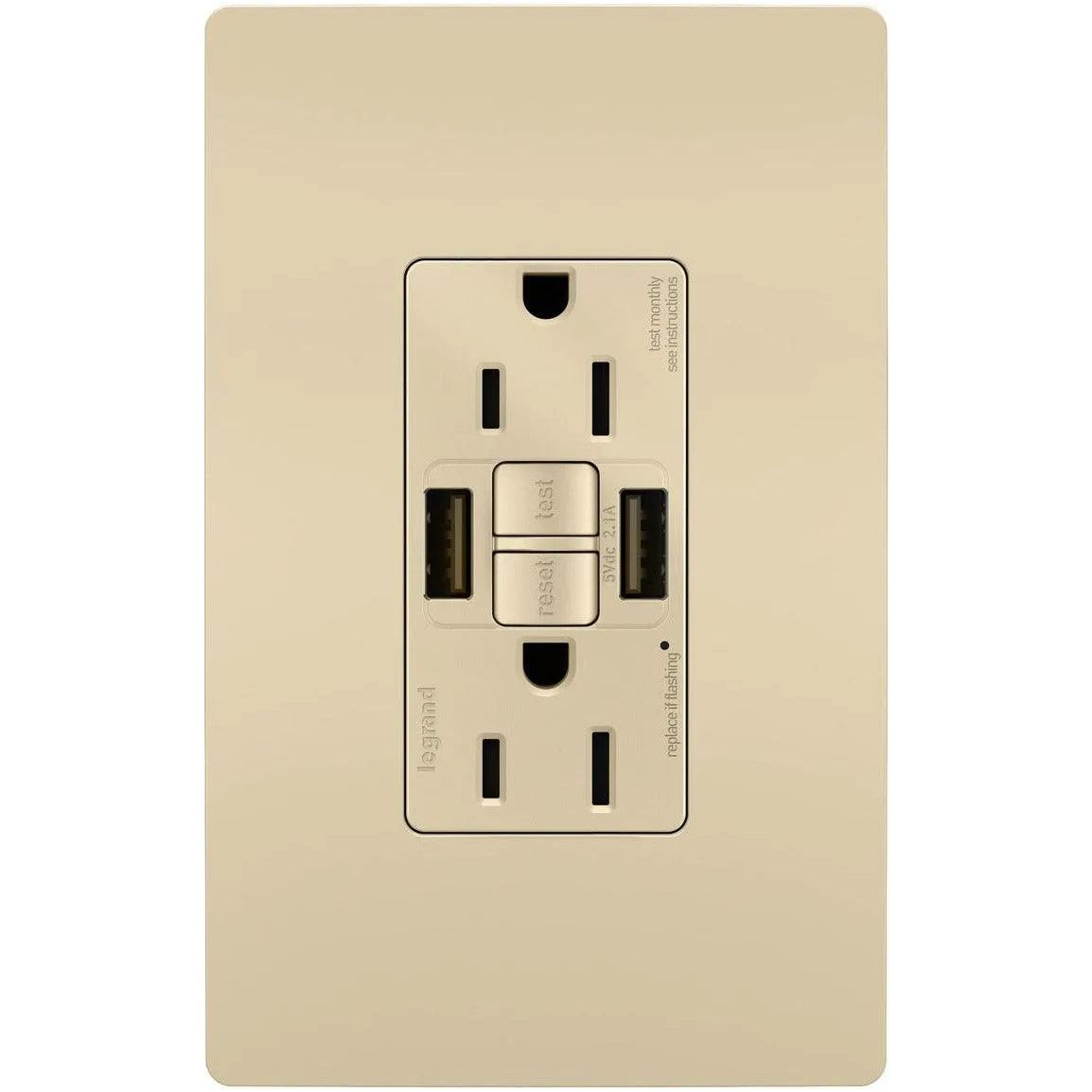 Legrand Radiant - radiant® 15A Tamper-Resistant Self-Test GFCI Outlet with Night Light - 1597TRUSBAAI | Montreal Lighting & Hardware