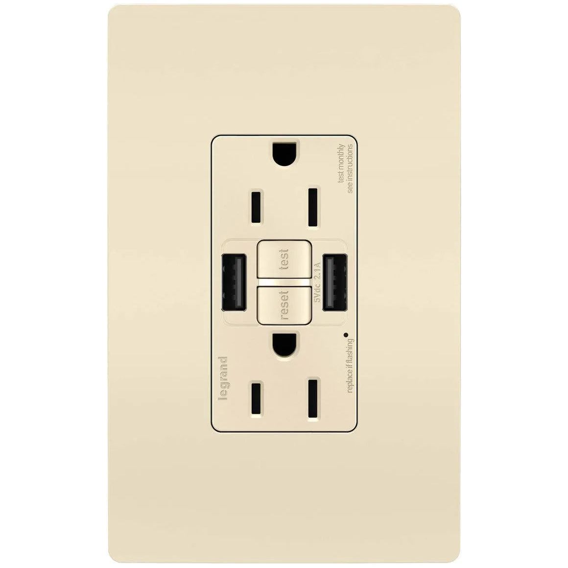 Legrand Radiant - radiant® 15A Tamper-Resistant Self-Test GFCI Outlet with Night Light - 1597TRUSBAALA | Montreal Lighting & Hardware