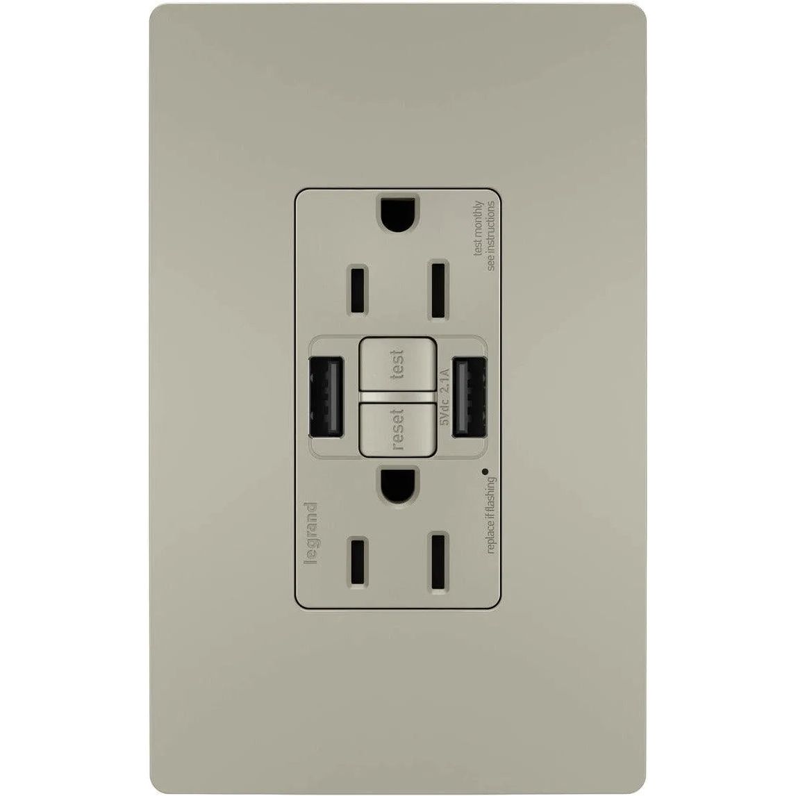 Legrand Radiant - radiant® 15A Tamper-Resistant Self-Test GFCI Outlet with Night Light - 1597TRUSBAANIC4 | Montreal Lighting & Hardware