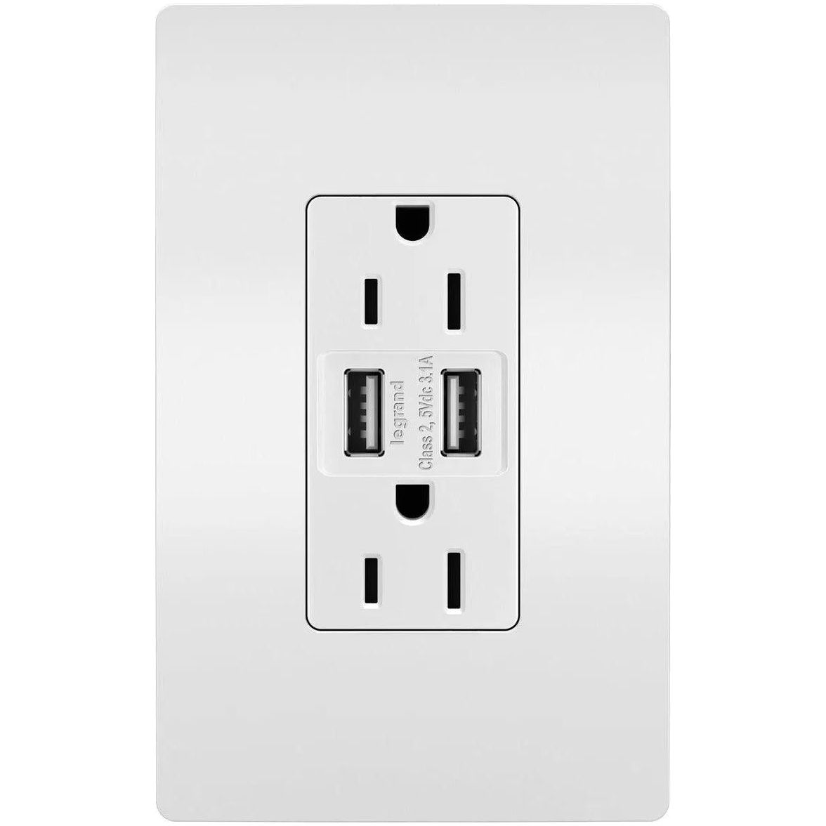 Legrand Radiant - radiant® 15A Tamper Resistant USB Outlet - TM826USBW | Montreal Lighting & Hardware