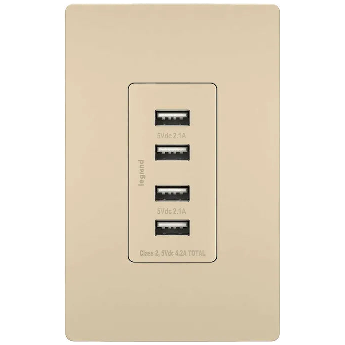 Legrand Radiant - radiant® Quad USB Charger - TM8USB4ICC6 | Montreal Lighting & Hardware