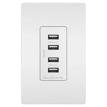 Legrand Radiant - radiant® Quad USB Charger - TM8USB4WCC6 | Montreal Lighting & Hardware