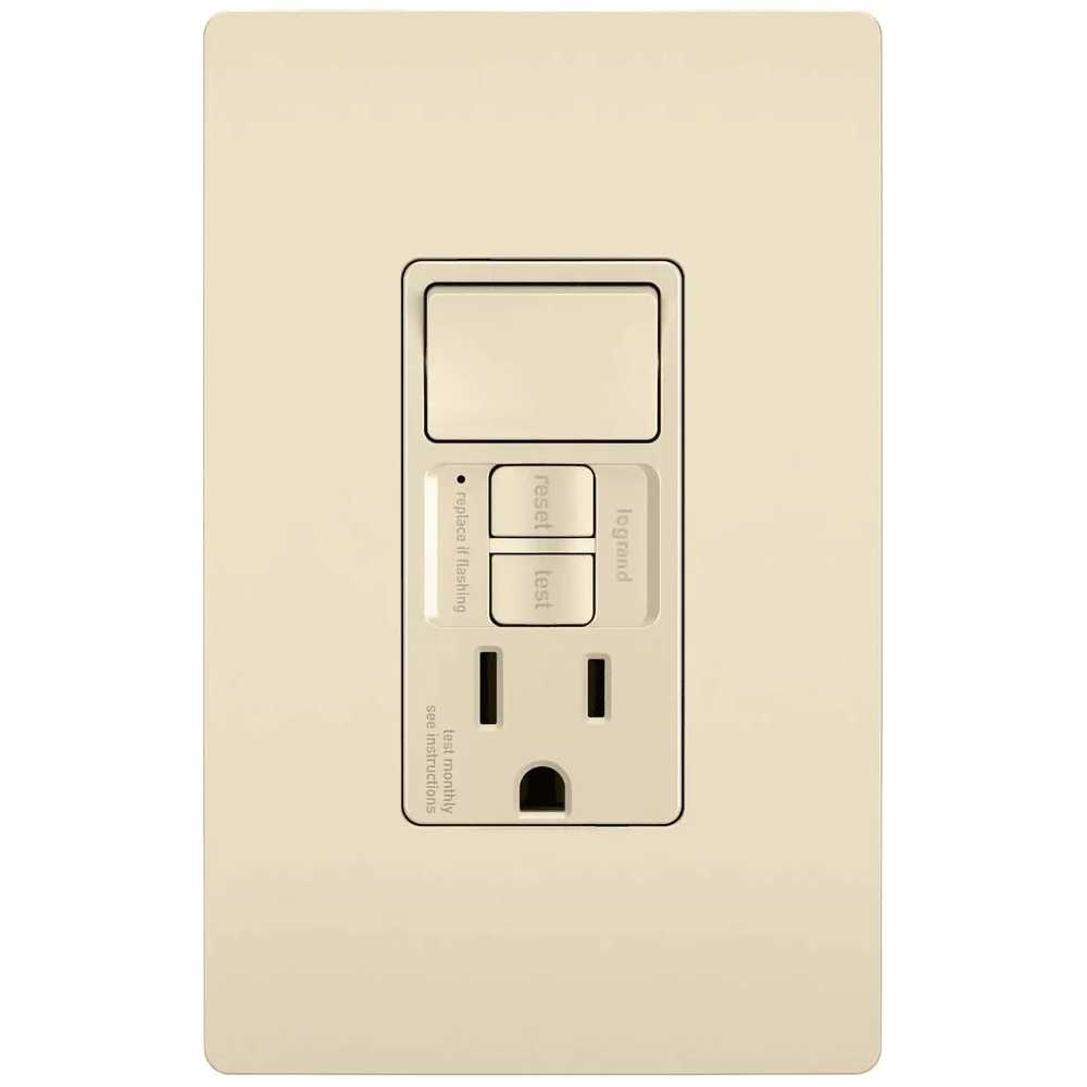 Legrand Radiant - radiant® Single Pole Switch with Tamper Resistant Self Test GFCI Outlet - 1597SWTTRLACCD4 | Montreal Lighting & Hardware