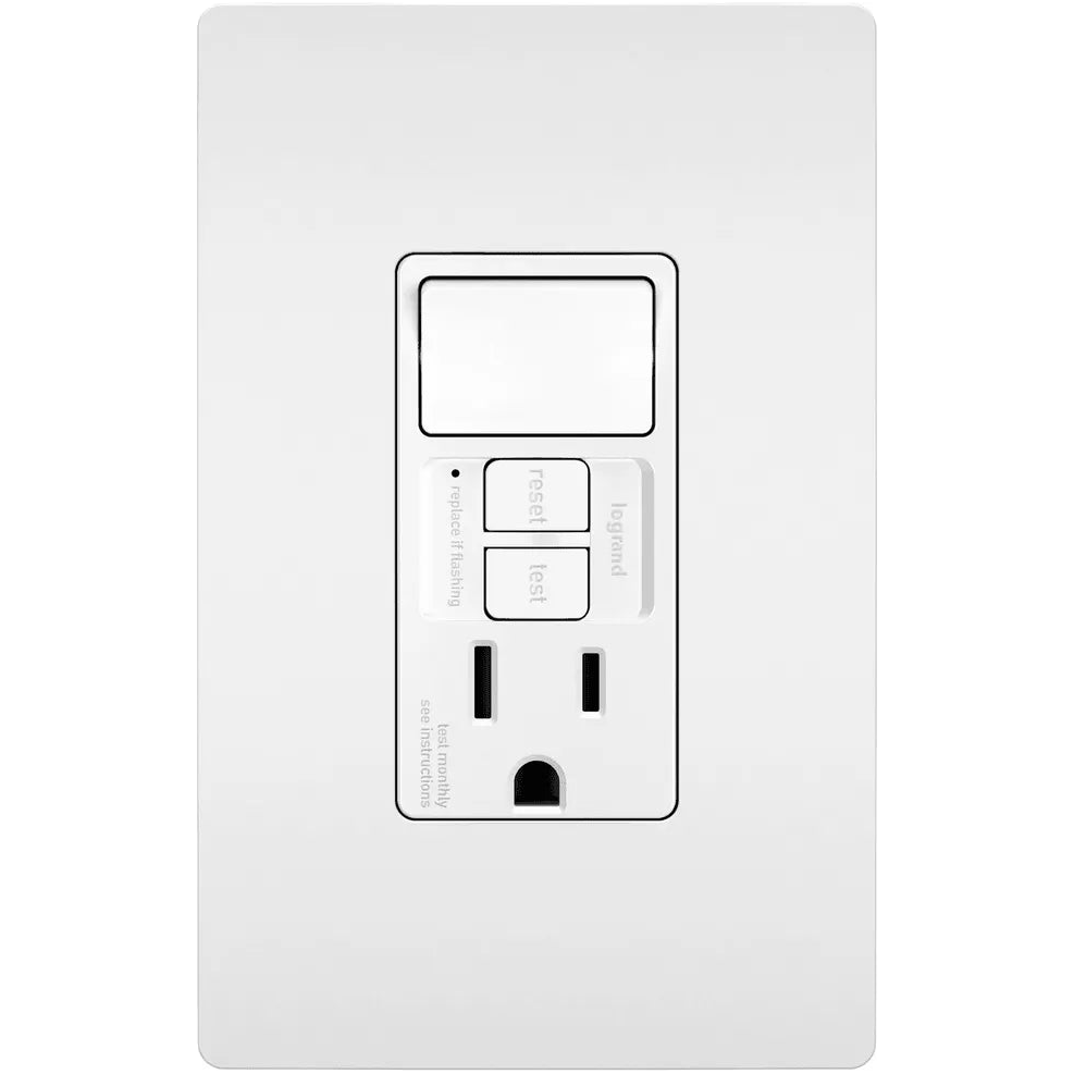 Legrand Radiant - radiant® Single Pole Switch with Tamper Resistant Self Test GFCI Outlet - 1597SWTTRWCCD4 | Montreal Lighting & Hardware