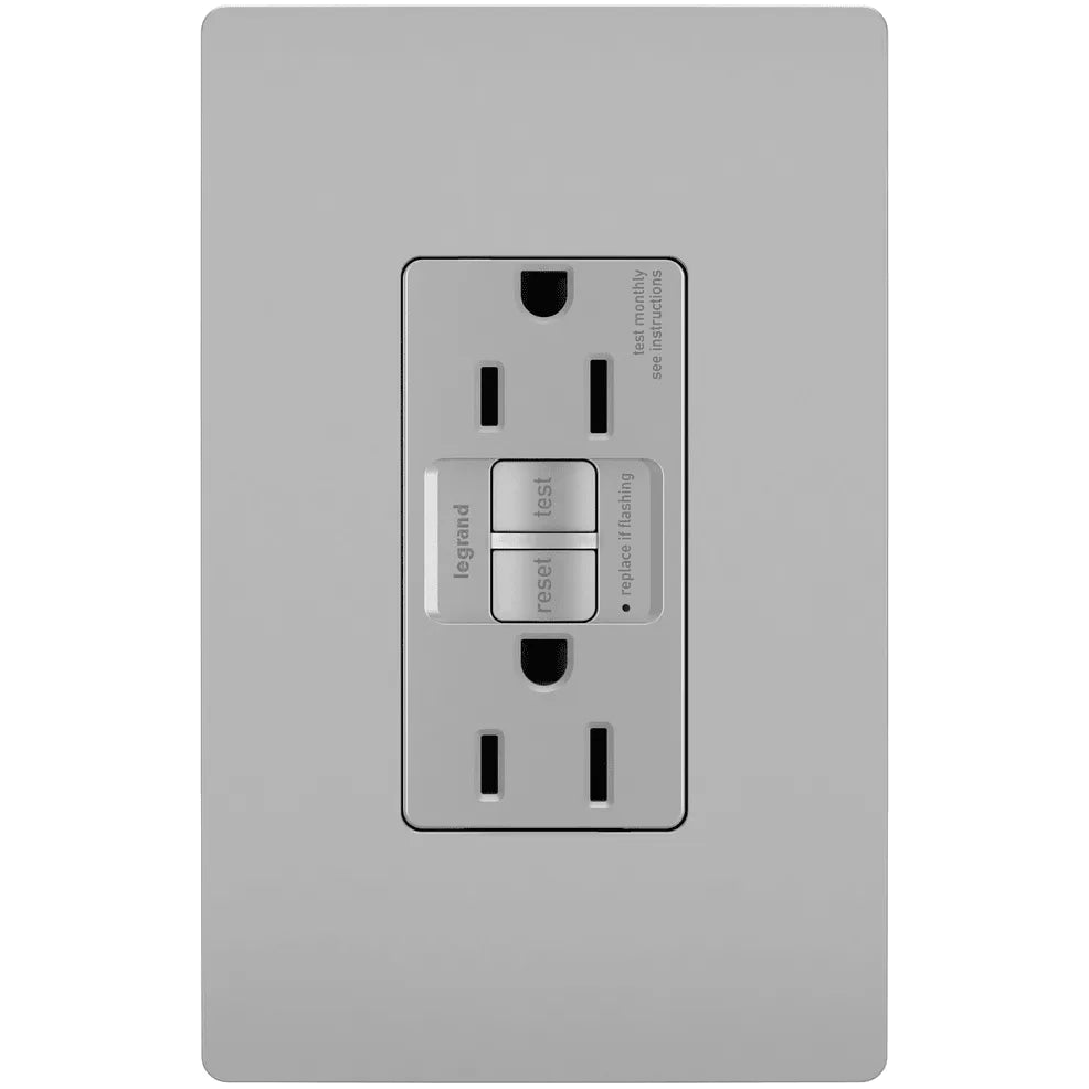 Legrand Radiant - radiant® Spec Grade 15A Self Test GFCI Receptacle - 1597GRY | Montreal Lighting & Hardware