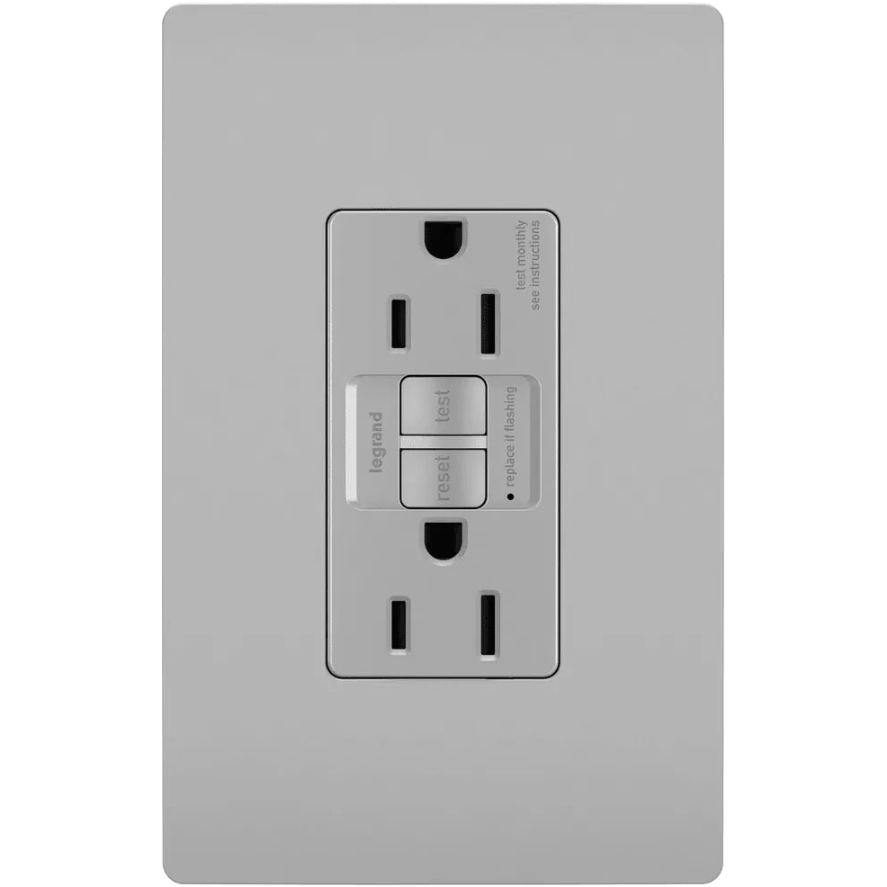 Legrand Radiant - radiant® Spec Grade 15A Tamper Resistant Self Test GFCI Receptacle - 1597TRGRY | Montreal Lighting & Hardware