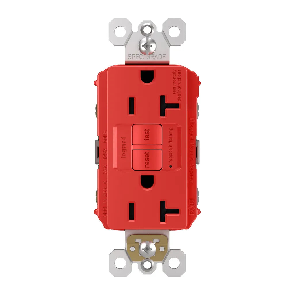 Legrand Radiant - radiant® Spec Grade 20A Self Test GFCI Receptacle - 2097RED | Montreal Lighting & Hardware