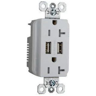 Legrand Radiant - Spec Grade USB Charger with Tamper Resistant 20A Duplex Receptacles - TR5362USBW | Montreal Lighting & Hardware