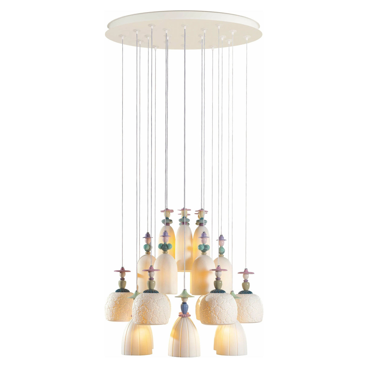 Lladro - Mademoiselle 24 Lights Strolling through Blossoms Chandelier - 01023549 | Montreal Lighting & Hardware